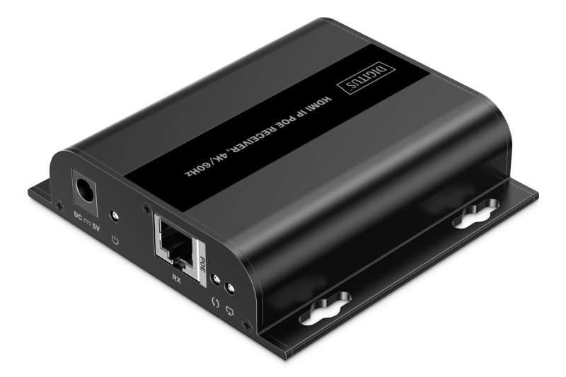 Digitus HDMI IP PoE Receiver 4K/60Hz Black