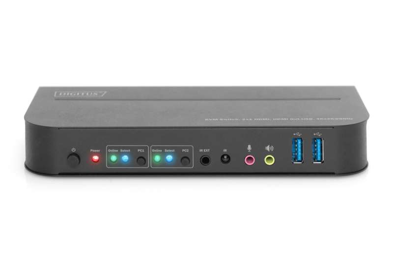 Digitus KVM Switch 2x1 HDMI HDMI Out USB 4Kx2K@60Hz Black