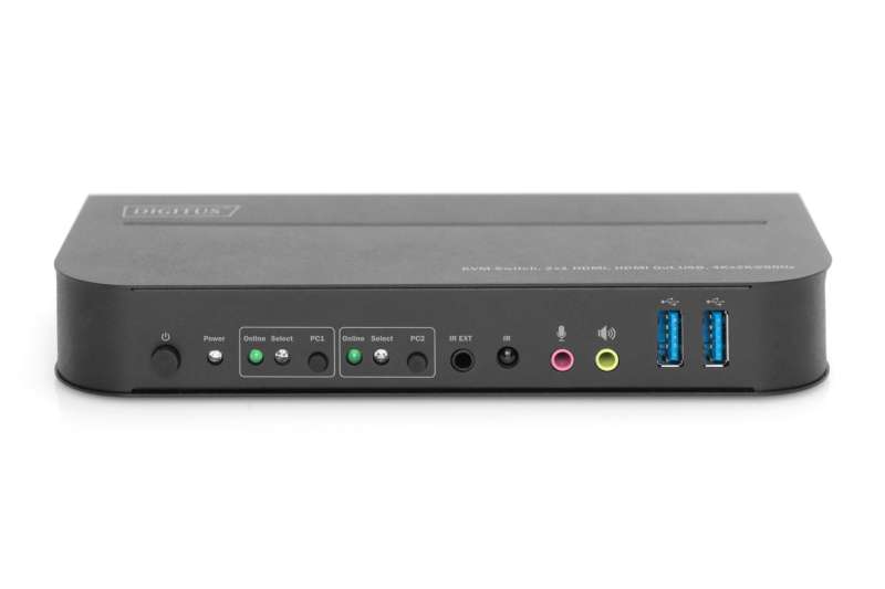 Digitus KVM Switch 2x1 HDMI HDMI Out USB 4Kx2K@60Hz Black