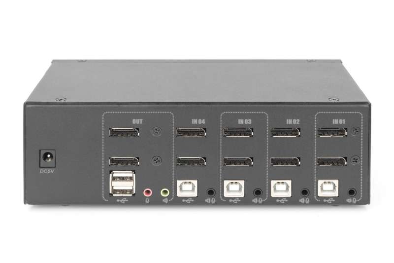 Digitus KVM Switch 4 Port Dual Display, 4K, DisplayPort
