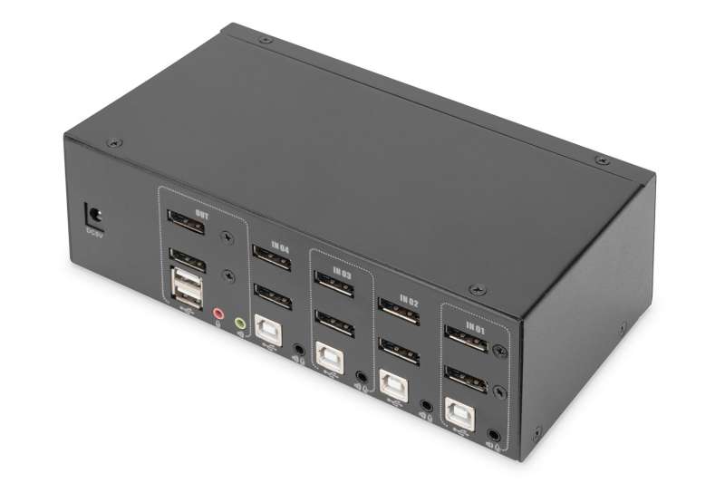 Digitus KVM Switch 4 Port Dual Display, 4K, DisplayPort
