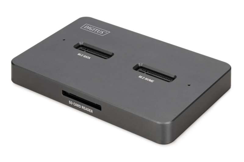 Digitus M.2 NVMe + M.2 SATA SSD Docking Station with SD Express Card Reader USB-C Black