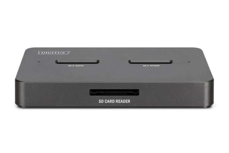 Digitus M.2 NVMe + M.2 SATA SSD Docking Station with SD Express Card Reader USB-C Black