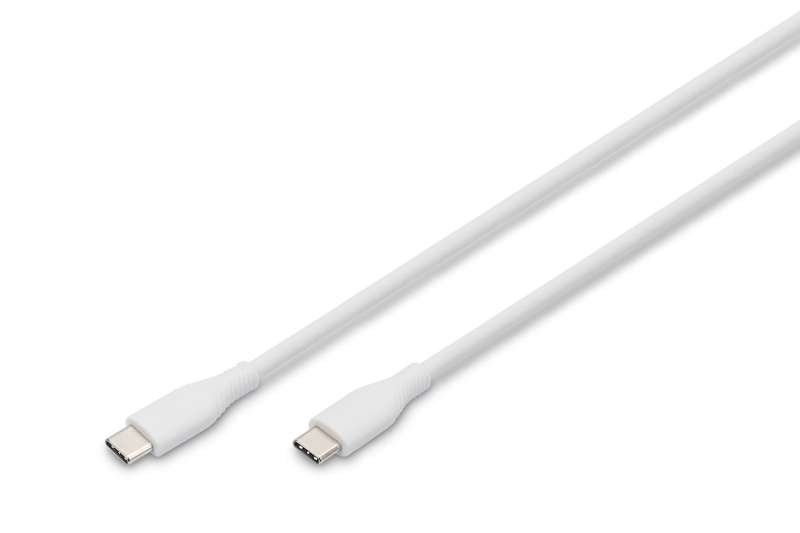 Digitus USB-C Silicone charging cable USB-C to USB-C USB 2.0 60W 0,5m White