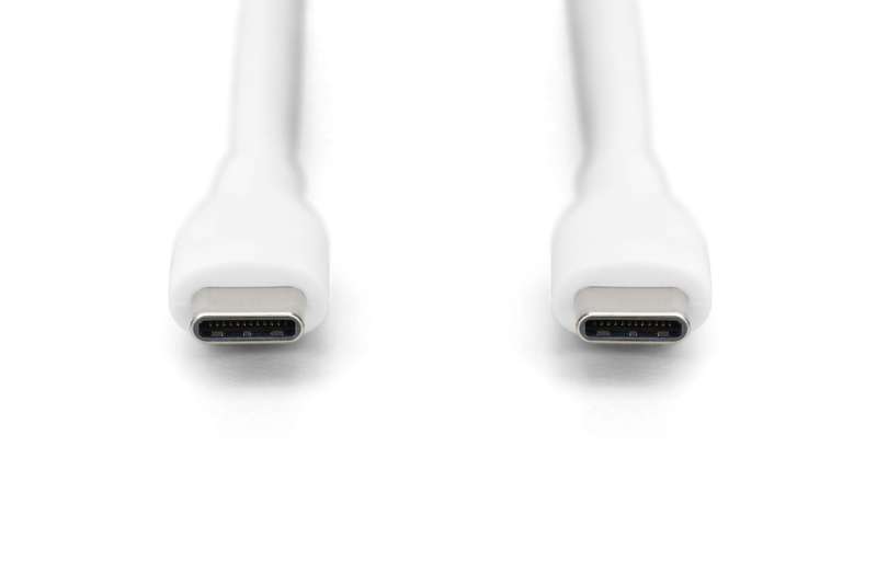 Digitus USB-C Silicone charging cable USB-C to USB-C USB 2.0 60W 0,5m White