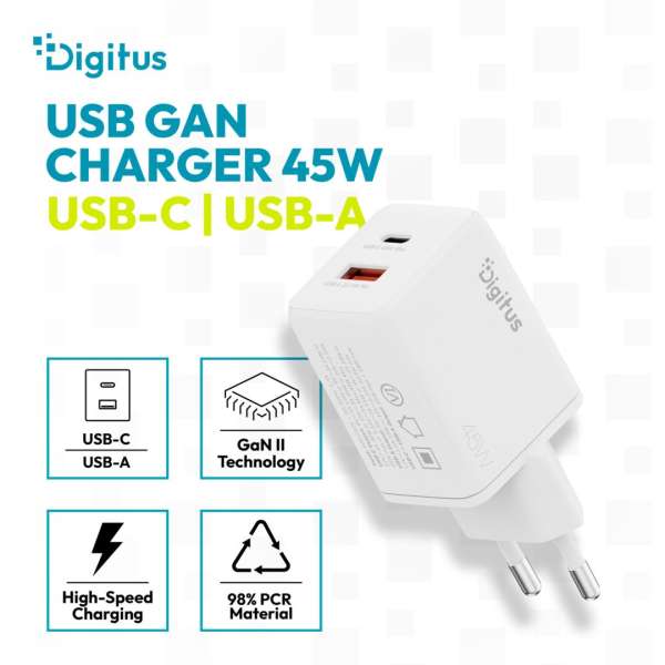 Digitus USB GaN Charger 45W White