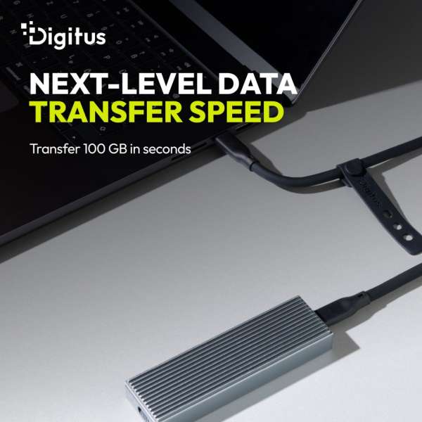 Digitus USB Silicone connection USB-C - USB-C cable 1m Black