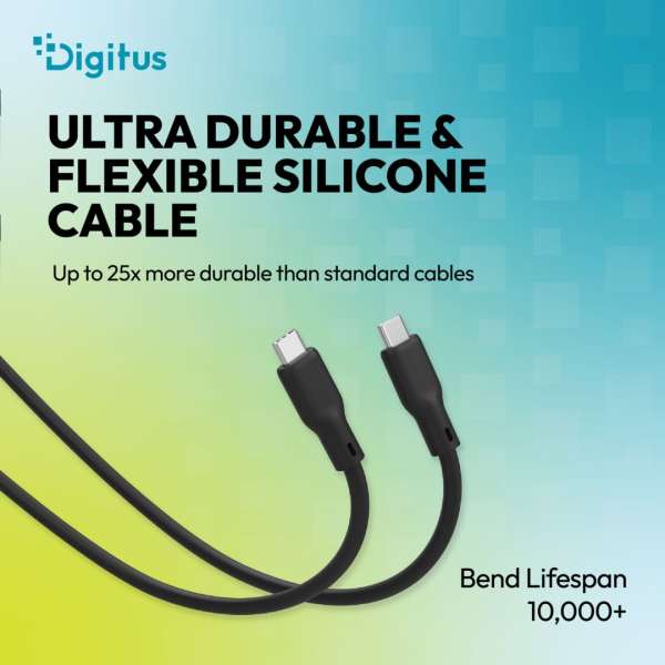 Digitus USB Silicone connection USB-C - USB-C cable 1m Black