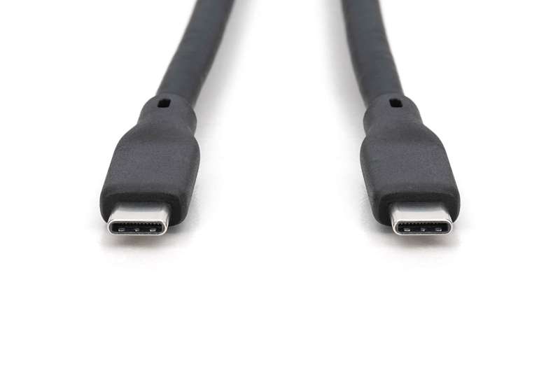 Digitus USB Silicone connection USB-C - USB-C cable 1m Black