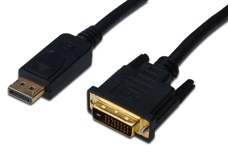 Assmann DisplayPort adapter cable, DP - DVI-D (Dual Link) (24+1) 1m Black