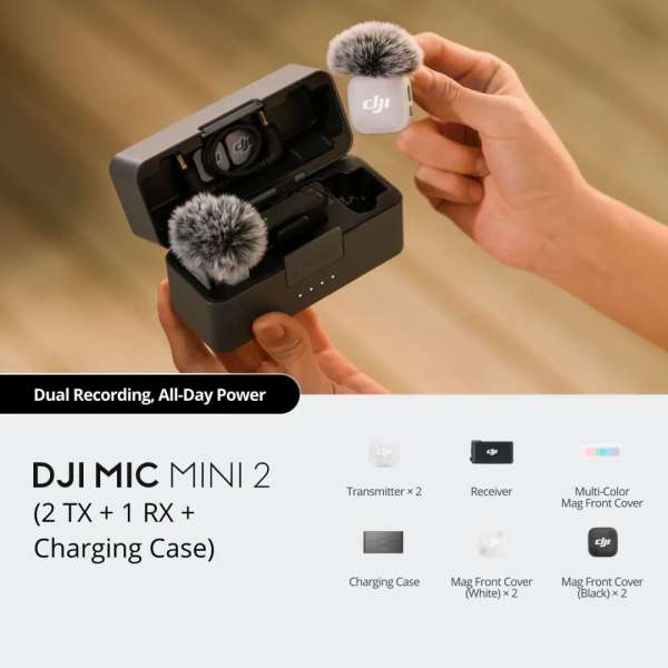 DJI Mic Mini 2 (2 TX + 1 RX + Charging Case) Black