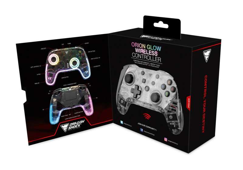 Dragonshock Orion Glow for Nintendo Switch Gamepad Transparent