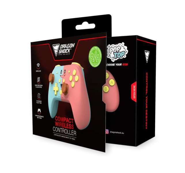 Dragonshock PopTop Bluetooth Gamepad Blue & Pink