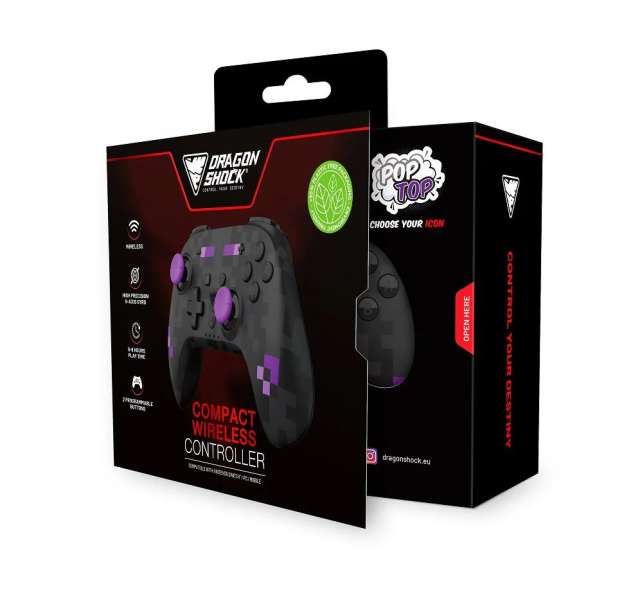Dragonshock PopTop Bluetooth Gamepad Black Cube