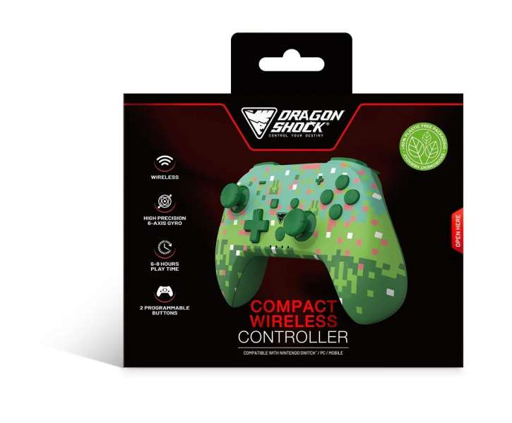 Dragonshock PopTop Bluetooth Gamepad Green Cube