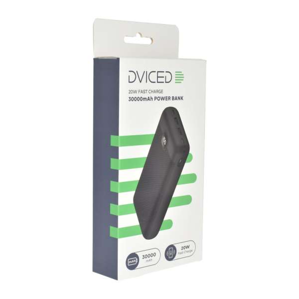 Dviced 20W Fast Charge 30000mAh Powerbank Black