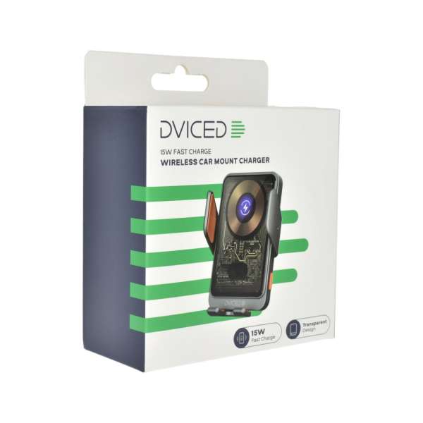 Dviced Fast Charge Wireless Car Mount Charger 15W Gray