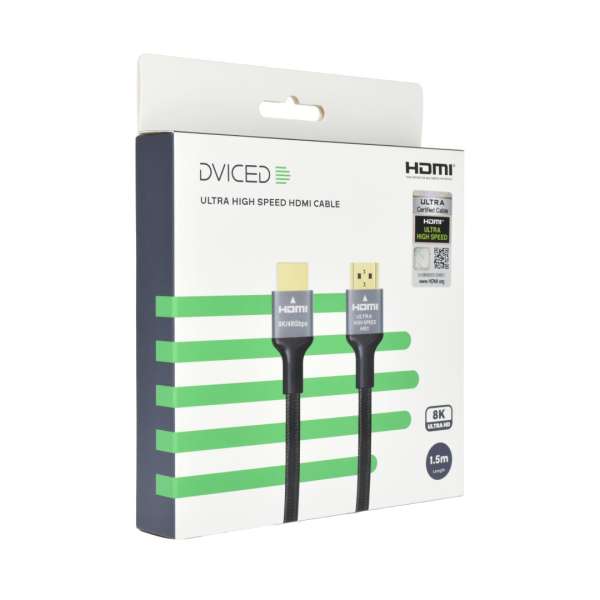 Dviced HDMI to HDMI Cable Braided 1,5m Black