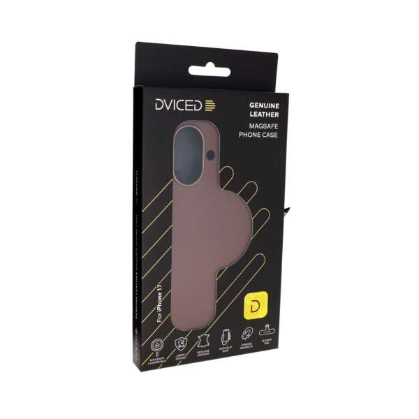 Dviced Leather MagSafe case for iPhone 17 Brown