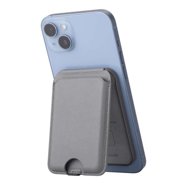Dviced Leather magsafe foldable cardholder and stand Grey