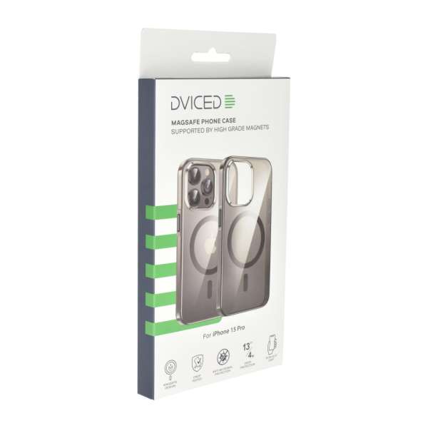 Dviced Magsafe iPhone 15 Pro Clear case Black