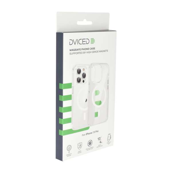 Dviced Magsafe iPhone 15 Pro Clear case White