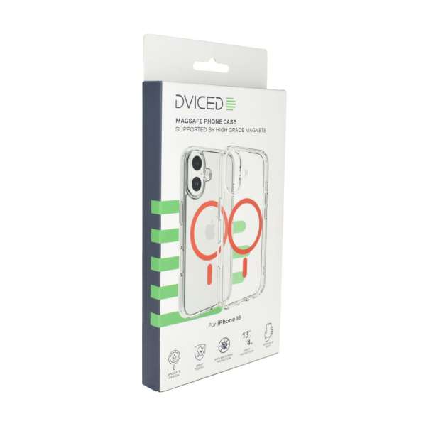 Dviced Magsafe iPhone 16 clear case Red