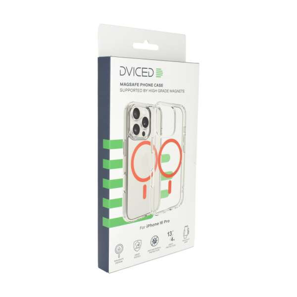 Dviced Magsafe iPhone 16 Pro clear case Red