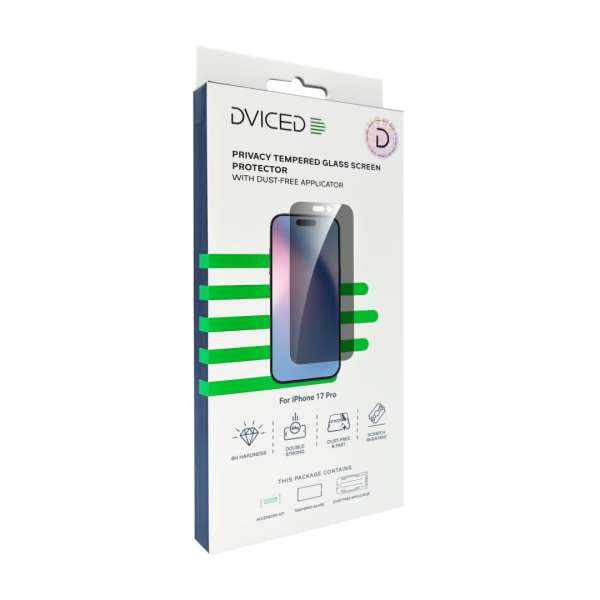 Dviced Privacy Tempered glass screen protector for iPhone 17 Pro with dust-free applicator