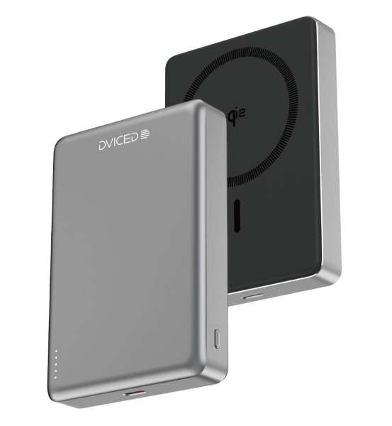 Dviced Qi2 Ultrathin MagSafe 10000mAh Powerbank Black/Grey