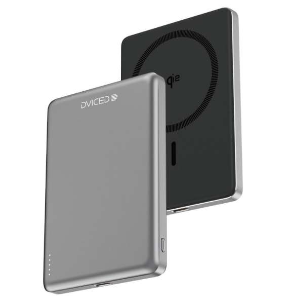 Dviced Qi2 Ultrathin MagSafe 5000mAh Powerbank Black/Grey