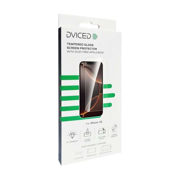 Dviced Tempered glass screen protector for iPhone 16e with dust-free applicator