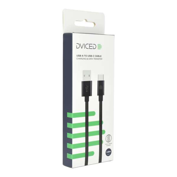 Dviced USB-A to USB-C cable 1,25m Black
