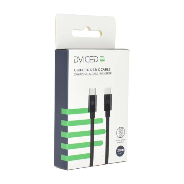 Dviced USB-C to USB-C Cable 0,25m Black