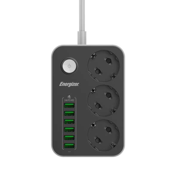 Energizer EPB2500W01EU Hálózati Elosztó Kapcsolóval 3DIN 2m White