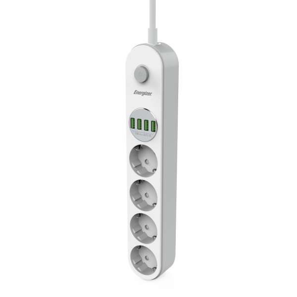 Energizer EPB2500W00EU Hálózati Elosztó Kapcsolóval 4DIN 2m White