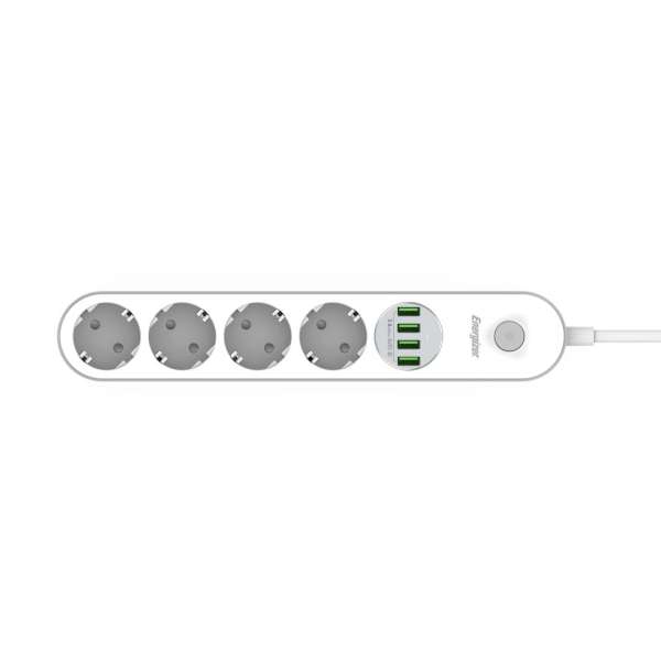 Energizer EPB2500W00EU Hálózati Elosztó Kapcsolóval 4DIN 2m White
