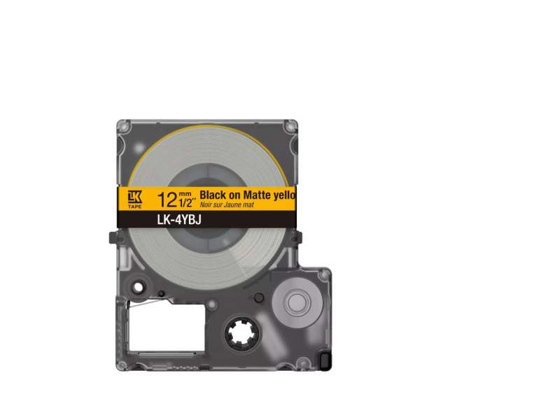 Epson LK-4YBJ címkeszalag (12mm) Black on Matte Yellow - 8m