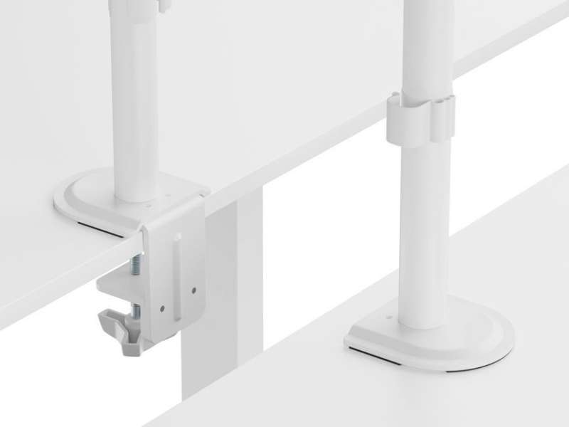 EQuip 17"-32" Articulating Dual Monitor Desk Mount Bracket White