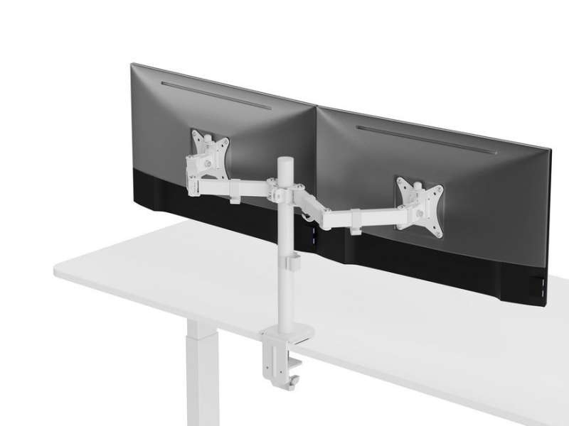 EQuip 17"-32" Articulating Dual Monitor Desk Mount Bracket White