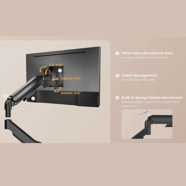 EQuip 17"-32" Monitor Desk Black