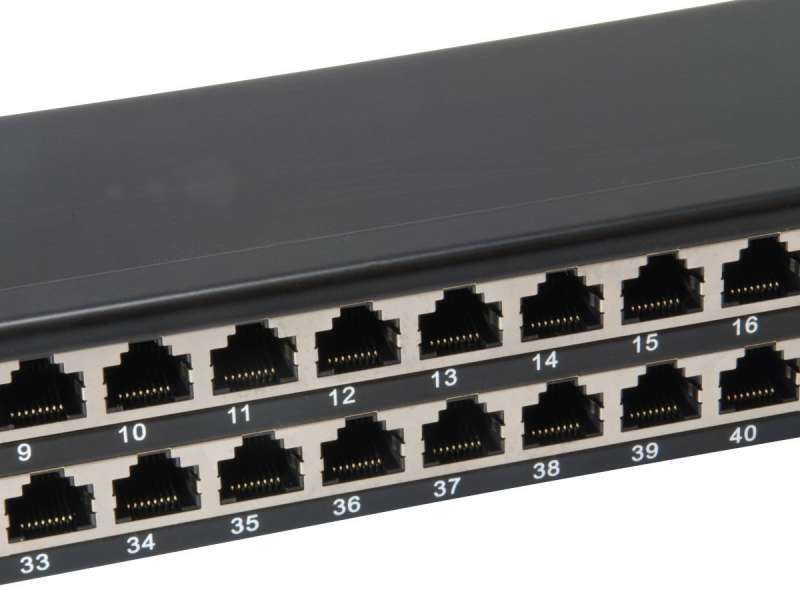 EQuip 48-Port Cat.6 Shielded Patch Panel Black