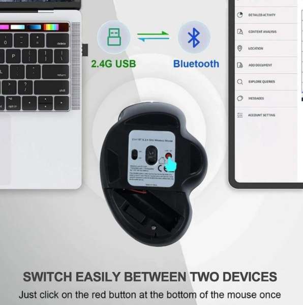 EQuip 6-Button Dual Mode Wireless Mouse Black