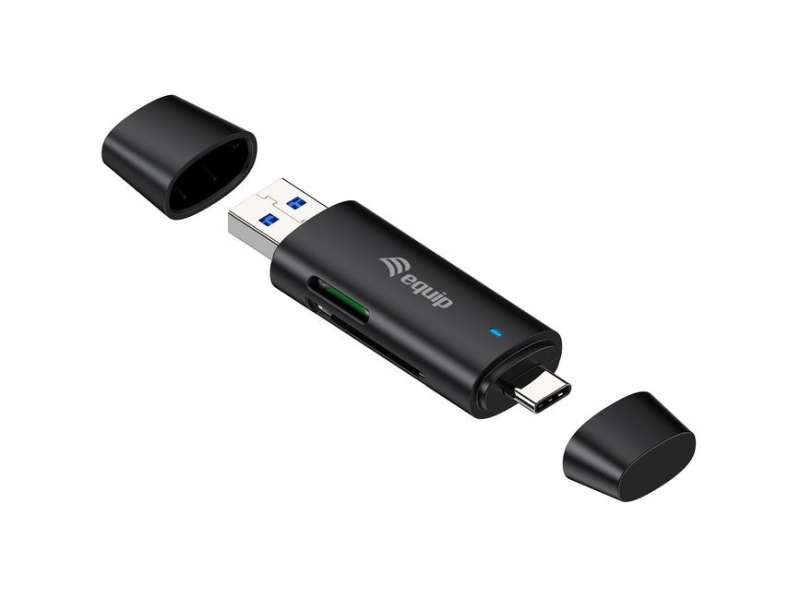 EQuip Dual Connector Card Reader Black