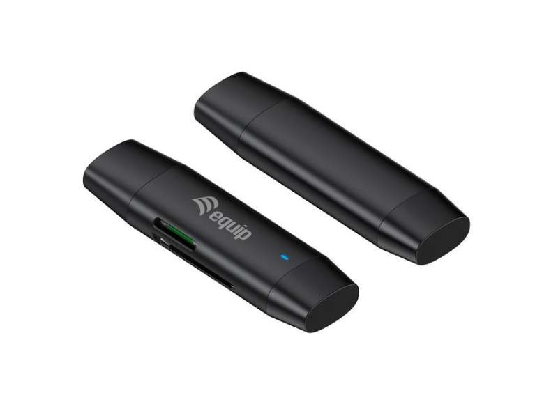 EQuip Dual Connector Card Reader Black