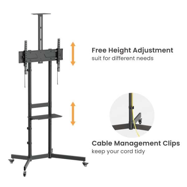 EQuip Economy TV Trolley 37"-70" Black