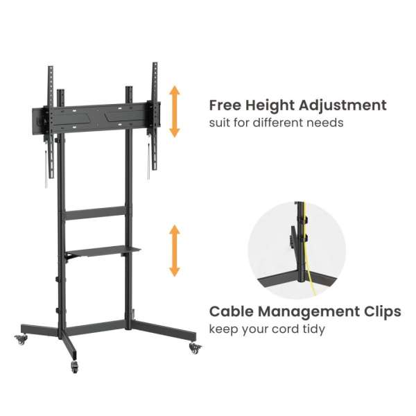 EQuip Economy TV Trolley 55"-100" Black