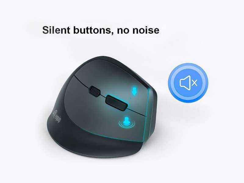 EQuip Ergonomic Dual Mode Wireless Mouse Black