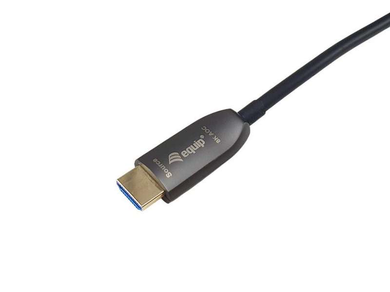 EQuip HDMI 2.1 Active Optic Armored Cable 100m 8K/60Hz 4K/120Hz 48Gbps Black