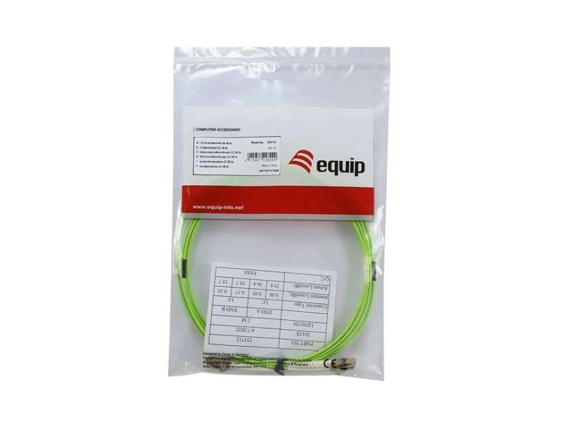 EQuip LC to LC Fiber Optic Patch Cable 2m Green